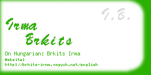 irma brkits business card